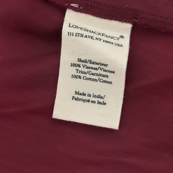 LOVE SHACK FANCY Isaline Button Front Top Size Large in oxblood wine color - Picture 13 of 14